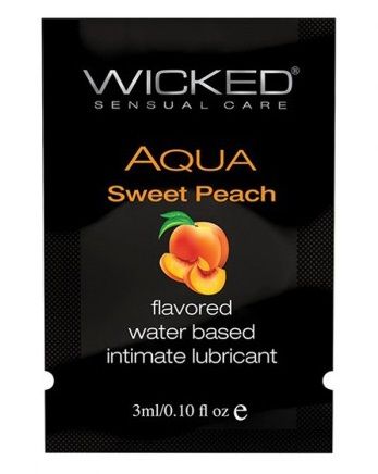 Лубрикант с ароматом спелого персика WICKED AQUA Sweet Peach - 3 мл. - Wicked - купить с доставкой в Краснодаре