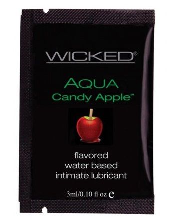 Лубрикант с ароматом сахарного яблока WICKED AQUA Candy Apple - 3 мл. - Wicked - купить с доставкой в Краснодаре