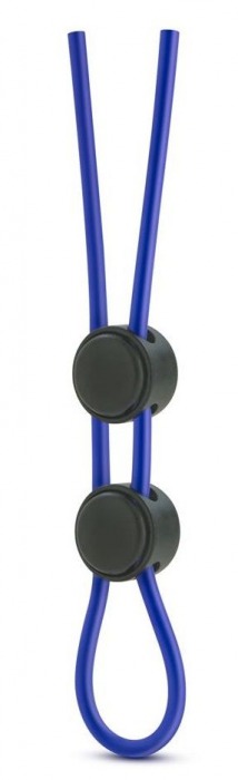 Синее двойное эрекционное лассо Silicone Double Loop Cock Ring - Blush Novelties - в Краснодаре купить с доставкой