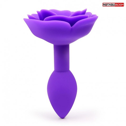 Фиолетовая гладкая анальная втулка-роза - Bior toys - купить с доставкой в Краснодаре