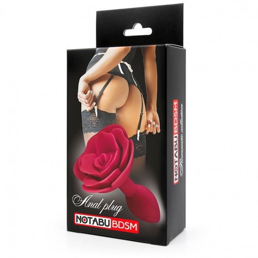 Красная гладкая анальная втулка-роза - Bior toys - купить с доставкой в Краснодаре