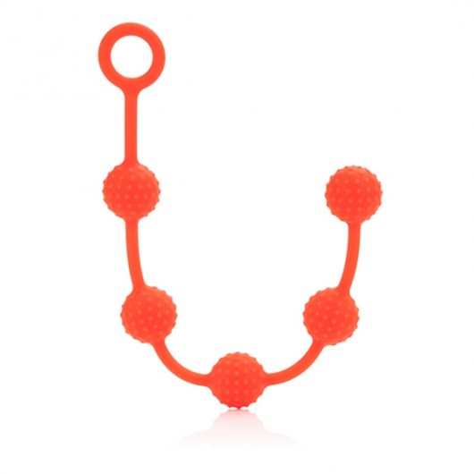 Набор оранжевых анальных цепочек Posh Silicone O Beads - California Exotic Novelties