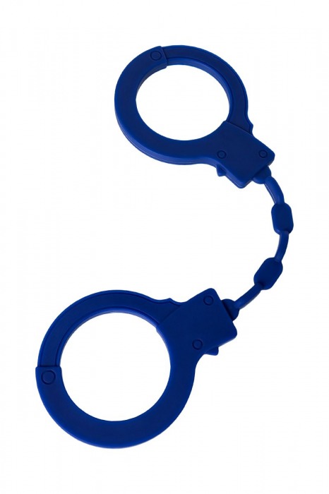 Синие силиконовые наручники  Штучки-дрючки - Штучки-дрючки - купить с доставкой в Краснодаре