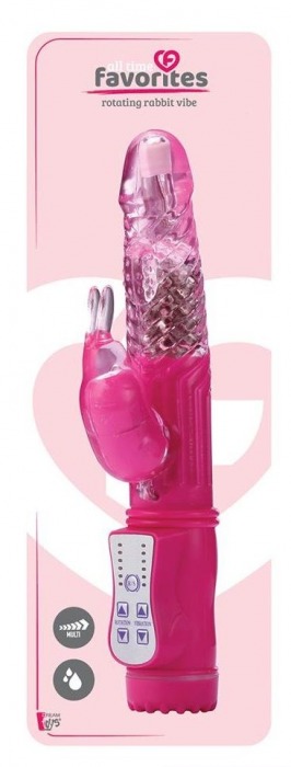 Ярко-розовый ротатор-кролик ROTATING RABBIT VIBE - 22 см. - Dream Toys