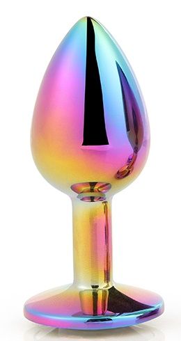 Голографическая анальная втулка с радужным кристаллом - 7,1 см. - Dream Toys - купить с доставкой в Краснодаре