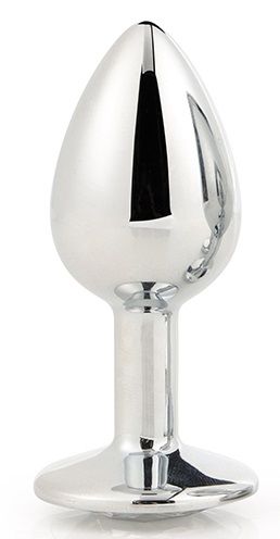 Серебристая анальная втулка с прозрачным кристаллом - 7,1 см. - Dream Toys - купить с доставкой в Краснодаре
