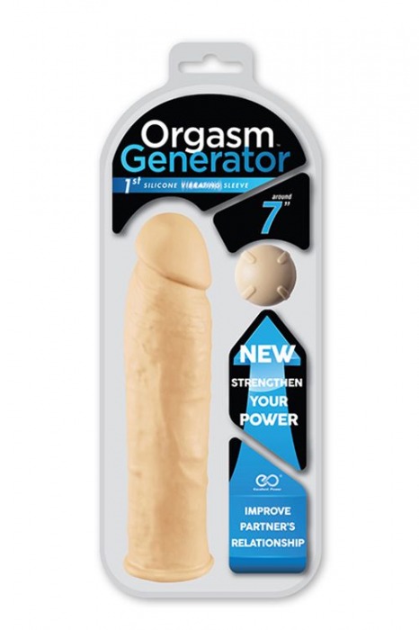 Телесная силиконовая насадка на пенис с вибрацией ORGASM GENERATOR 7 SLEEVE VIBRATING - 17 см. - NMC - в Краснодаре купить с доставкой