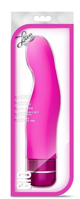 Ярко-розовый вибромассажер Gio - 20,3 см. - Blush Novelties