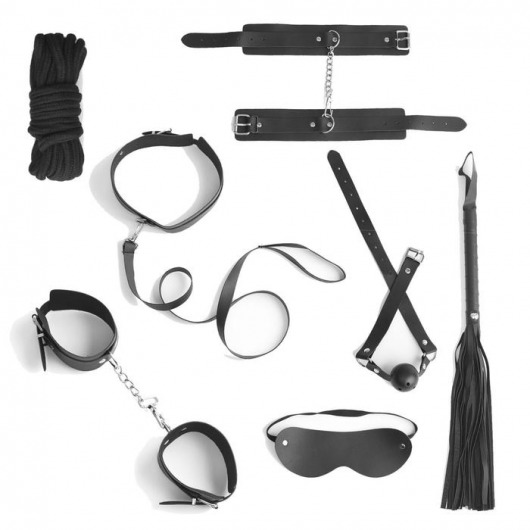 Черный эротический набор из 8 предметов - Сима-Ленд - купить с доставкой в Краснодаре