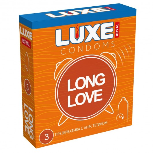 Презервативы с продлевающим эффектом LUXE Royal Long Love - 3 шт. - Luxe - купить с доставкой в Краснодаре