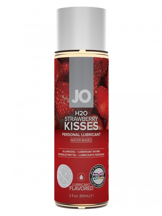 Лубрикант на водной основе с ароматом клубники JO Flavored Strawberry Kiss - 60 мл. - System JO - купить с доставкой в Краснодаре