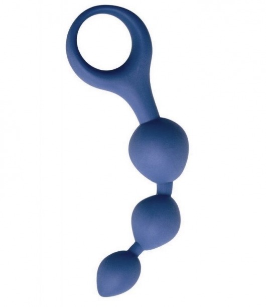 Синяя анальная цепочка Anal Chain с ручкой-кольцом - Vandersex