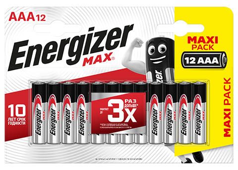 Батарейки Energizer MAX AAA/LR03 1.5V - 12 шт. - Energizer - купить с доставкой в Краснодаре