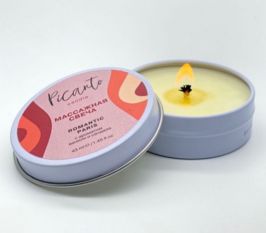 Массажная свеча Picanto Romantic Paris с ароматом ванили и сандала - Picanto - купить с доставкой в Краснодаре