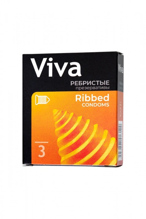 Ребристые презервативы VIVA Ribbed - 3 шт. - VIZIT - купить с доставкой в Краснодаре