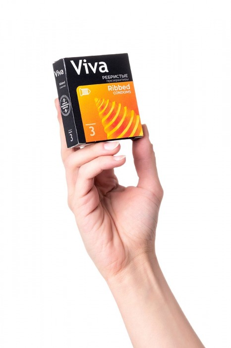 Ребристые презервативы VIVA Ribbed - 3 шт. - VIZIT - купить с доставкой в Краснодаре