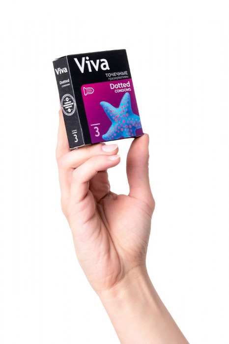 Презервативы с точечками VIVA Dotted - 3 шт. - VIZIT - купить с доставкой в Краснодаре