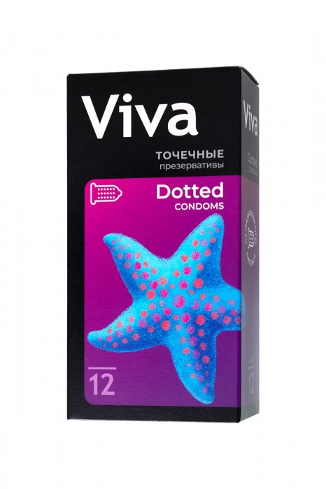 Презервативы с точечками VIVA Dotted - 12 шт. - VIZIT - купить с доставкой в Краснодаре