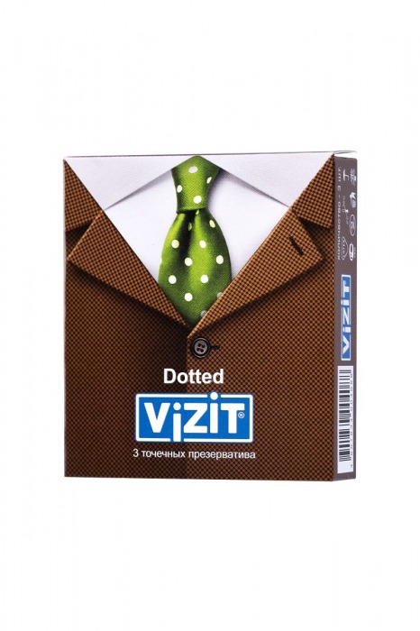 Презервативы с точечками VIZIT Dotted - 3 шт. - VIZIT - купить с доставкой в Краснодаре