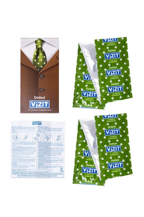 Презервативы с точечками VIZIT Dotted - 12 шт. - VIZIT - купить с доставкой в Краснодаре