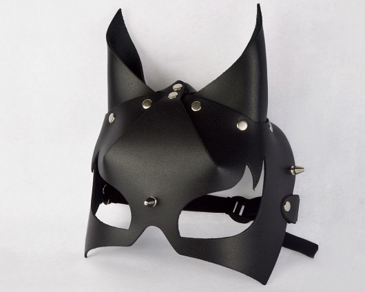 Черная кожаная маска  Черт - Sitabella - купить с доставкой в Краснодаре