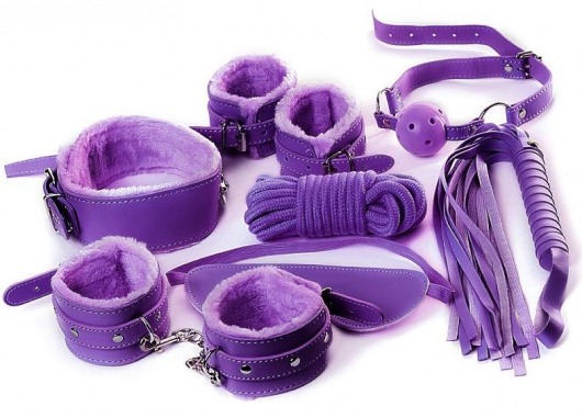 Фиолетовый набор БДСМ «Накажи меня нежно» с карточками - Штучки-дрючки - купить с доставкой в Краснодаре