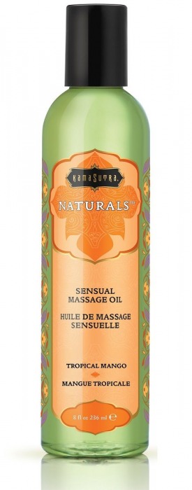 Массажное масло Naturals Tropical Mango с ароматом манго - 236 мл. - Kama Sutra - купить с доставкой в Краснодаре