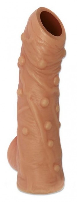 Телесная насадка с пупырышками и открытой головкой Nude Sleeve M - 12 см. - KOKOS - в Краснодаре купить с доставкой