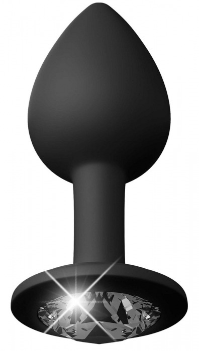 Черные трусики Crotchless Secret Gem XL-XXL с анальной пробкой - Pipedream - купить с доставкой в Краснодаре