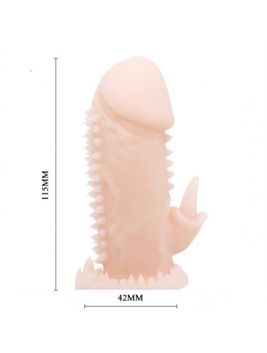 Телесная насадка на пенис со стимулятором клитора - 11,5 см. - Baile - в Краснодаре купить с доставкой