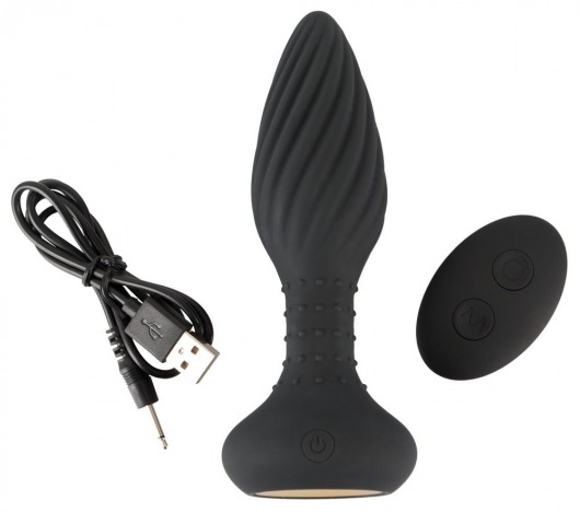 Черная анальная вибровтулка Remote Controlled Butt Plug - 15,1 см. - Orion