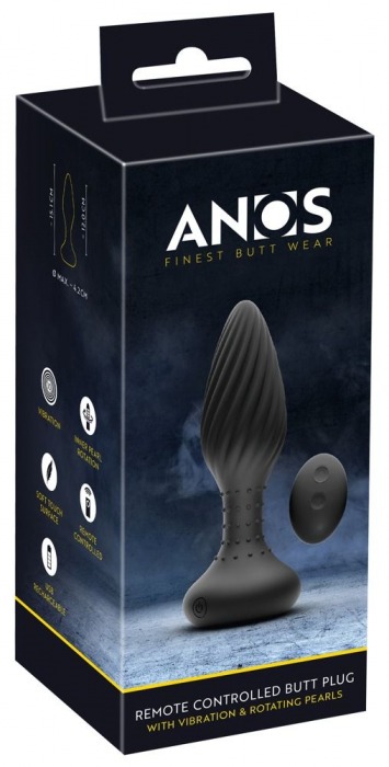 Черная анальная вибровтулка Remote Controlled Butt Plug - 15,1 см. - Orion
