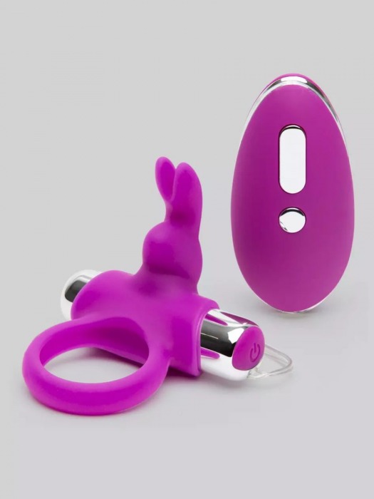 Лиловое виброкольцо с пультом ДУ Remote Control Cock Ring - Happy Rabbit - в Краснодаре купить с доставкой