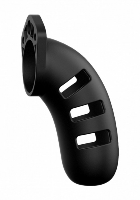 Черный мужской пояс верности Silicone Cock Cage Model 06 Chastity 5.5 - Shots Media BV - купить с доставкой в Краснодаре