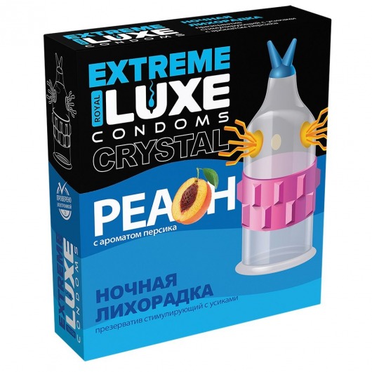 Стимулирующий презерватив  Ночная лихорадка  с ароматом персика - 1 шт. - Luxe - купить с доставкой в Краснодаре