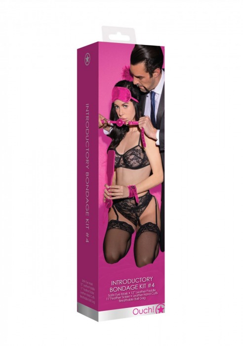 Розовый игровой набор БДСМ Introductory Bondage Kit №4 - Shots Media BV - купить с доставкой в Краснодаре