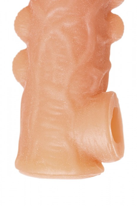 Телесная закрытая насадка с шишечками Cock Sleeve Size S - 13,8 см. - KOKOS - в Краснодаре купить с доставкой