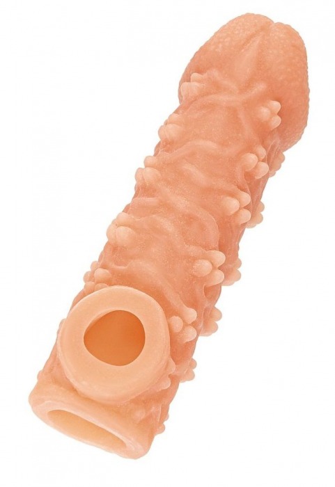 Телесная закрытая насадка с пучками шишечек Cock Sleeve Size M - 15,6 см. - KOKOS - в Краснодаре купить с доставкой