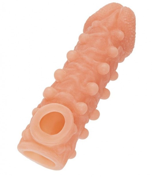 Телесная закрытая насадка с шариками Cock Sleeve Size S - 13,8 см. - KOKOS - в Краснодаре купить с доставкой