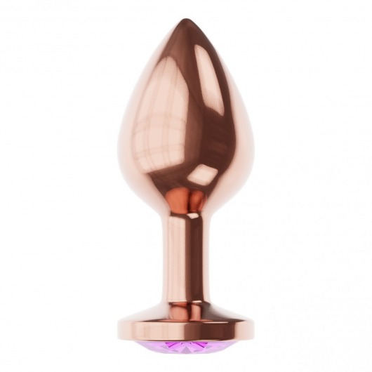 Пробка цвета розового золота с фиолетовым кристаллом Diamond Amethyst Shine S - 7,2 см. - Lola Games - купить с доставкой в Краснодаре