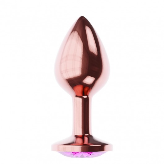 Пробка цвета розового золота с лиловым кристаллом Diamond Quartz Shine L - 8,3 см. - Lola Games - купить с доставкой в Краснодаре