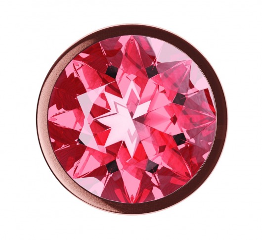 Пробка цвета розового золота с малиновым кристаллом Diamond Ruby Shine S - 7,2 см. - Lola Games - купить с доставкой в Краснодаре