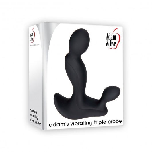 Черный вибростимулятор простаты Adam s Vibrating Triple Probe - 12,1 см. - Adam & Eve - в Краснодаре купить с доставкой