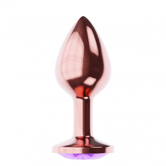 Пробка цвета розового золота с фиолетовым кристаллом Diamond Amethyst Shine L - 8,3 см. - Lola Games - купить с доставкой в Краснодаре