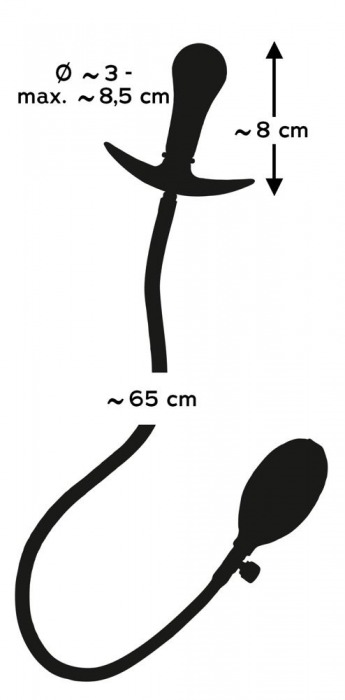 Черная анальная втулка-расширитель Inflatable Plug - Orion