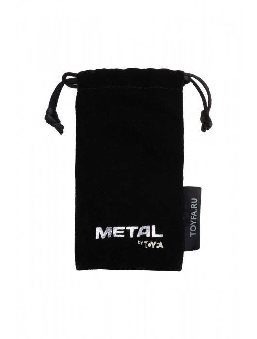 Серебристый двусторонний металлический дилдо - 21 см. - ToyFa