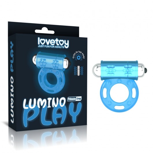 Голубое, светящееся в темноте эрекционное виброкольцо Lumino Play Vibrating Penis Ring - Lovetoy - в Краснодаре купить с доставкой