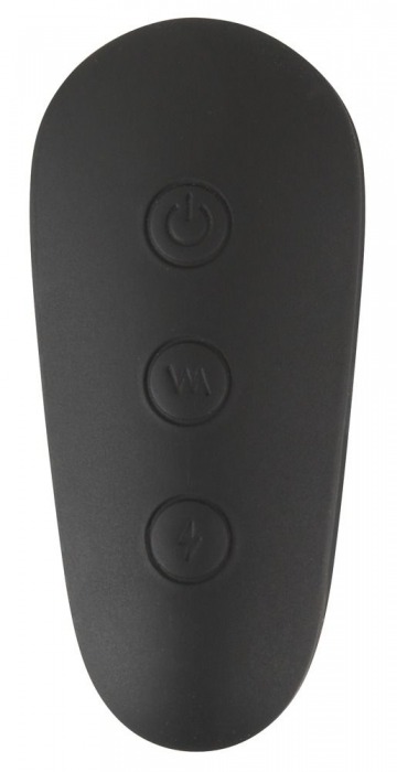 Черная анальная втулка с вибрацией и электростимуляцией Vibrating E-Stim Butt Plug - 9,2 см. - Orion - купить с доставкой в Краснодаре