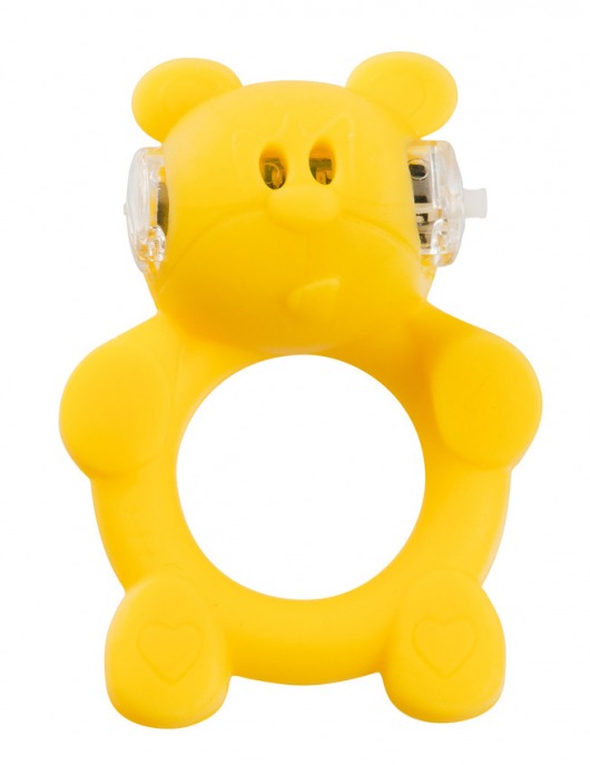 Жёлтое виброкольцо на пенис Brutal Bear - Shots Media BV - в Краснодаре купить с доставкой