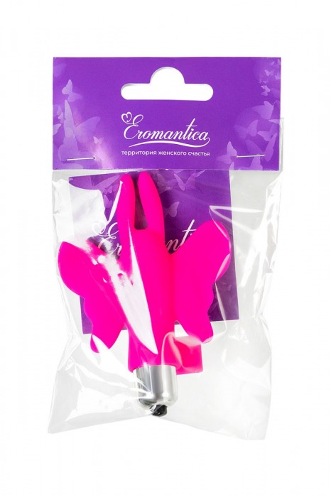 Розовая вибронасадка-бабочка на палец Eromantica Butterfly - Eromantica
